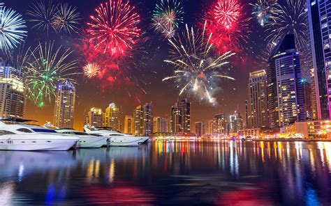 Download Skyscraper Yacht Night Dubai Colorful Colors Photography