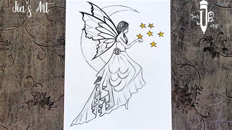 How To Draw A Fairy Sitting On The Moon In Just 5 Steps Pencil