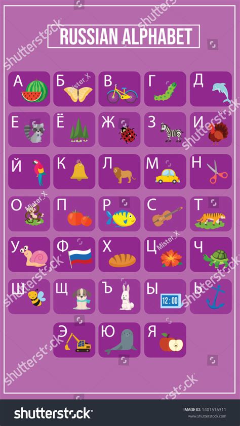 Vector Illustration Russian Alphabet Stock Vector Royalty Free