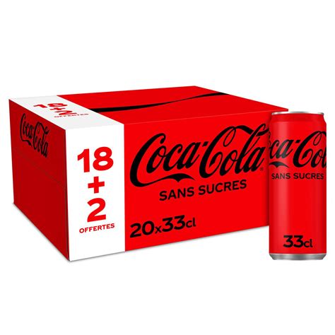 Soda Sans Sucres Coca Cola Le Pack De 20 Canettes De 33cl à Prix