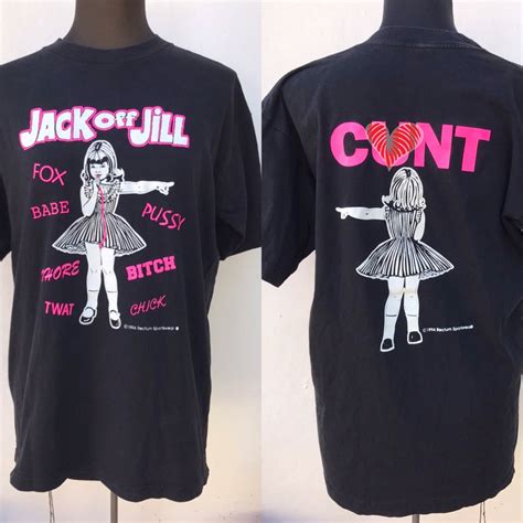 Jack Off Jill Rare Black 1994 T Shirt Featuring The Classic Pink White Stamp At The Front And