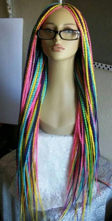 Brilliant Rainbow Box Braids Hairstyles Old Lady Pixie Cut Layered