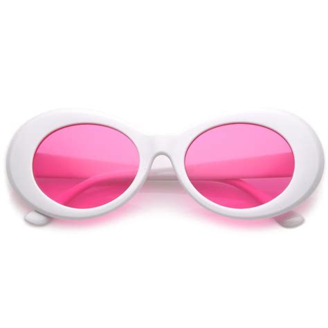 Retro 90s Fashion Clout Oval Round Color Tone Lens Sunglasses C441