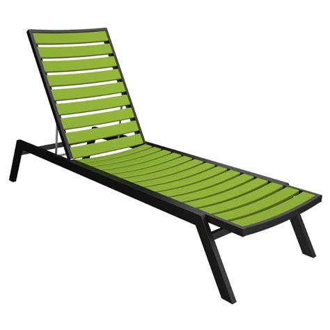 Polywood® Euro Aluminum Outdoor Chaise Lounge With Black Frame