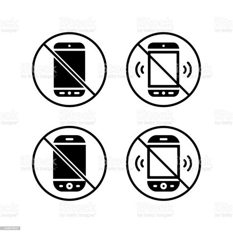 No Mobile Phone Prohibition Phone Icon Design Vector Template