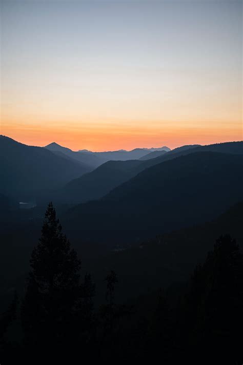 Mountains Fog Dusk Sunset Hd Phone Wallpaper Peakpx
