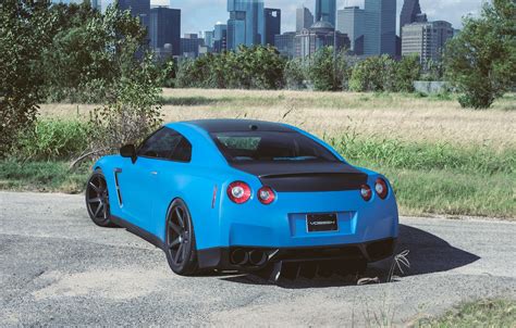 Follow the vibe and change your wallpaper every day! Wallpaper road, asphalt, blue, nissan, rear view, trees ...