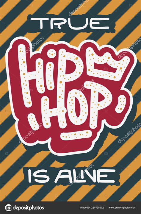 Hip Hop Poster Template Label Lettering Type Design Vector Image