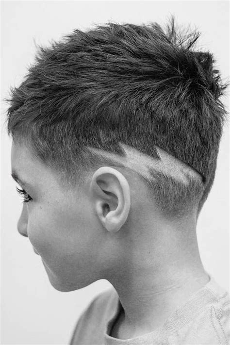 Boy Haircut With Lightning Bolt Design Cuts In Hair