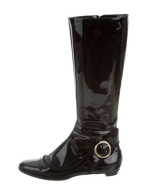 Jimmy Choo Patent Leather Riding Boots Shoes Jim60794 The Realreal