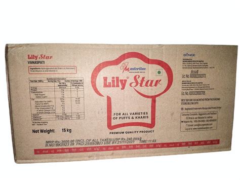 Lily Star Vanaspati Ghee For All Varieties Of Puff And Kharis At Rs