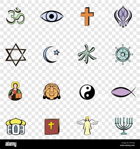 religion set icons stock vector image and art alamy
