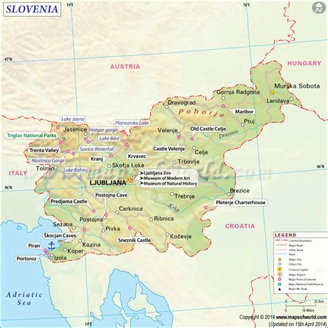 I choć na mojej mapie nie znalazł się triglavski park narodowy, to mimo to opisałem najciekawsze miejscowości, które wchodzą w jego skład. Slovenia Map - Fotolip