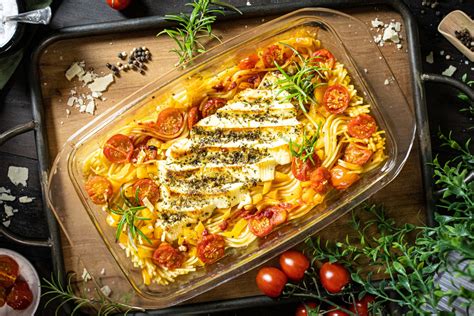 Spaghetti Feta im Backofen