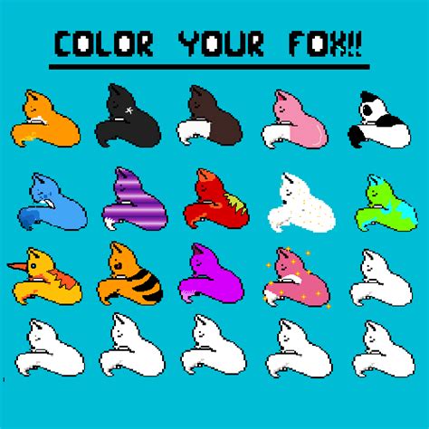 Editing Color Your Own Fox Free Online Pixel Art Drawing Tool Pixilart