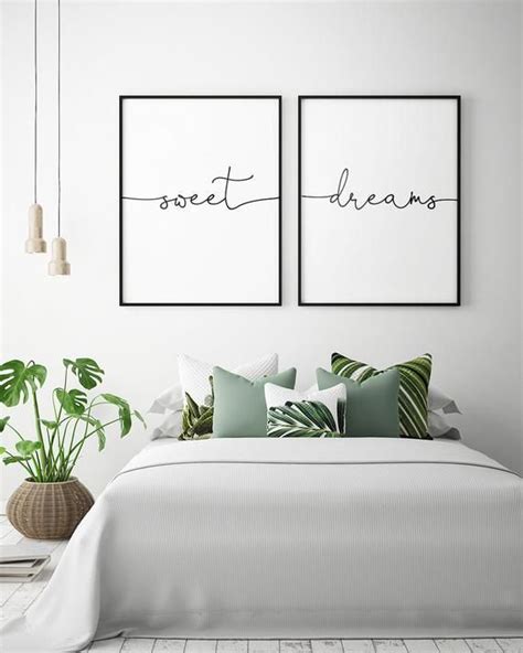 Above Bed Art Sweet Dreams Printable Art Set Of 2 Bedroom Decor