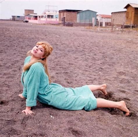 Scilla Gabel Lying On The Beach 1960s Bygonely