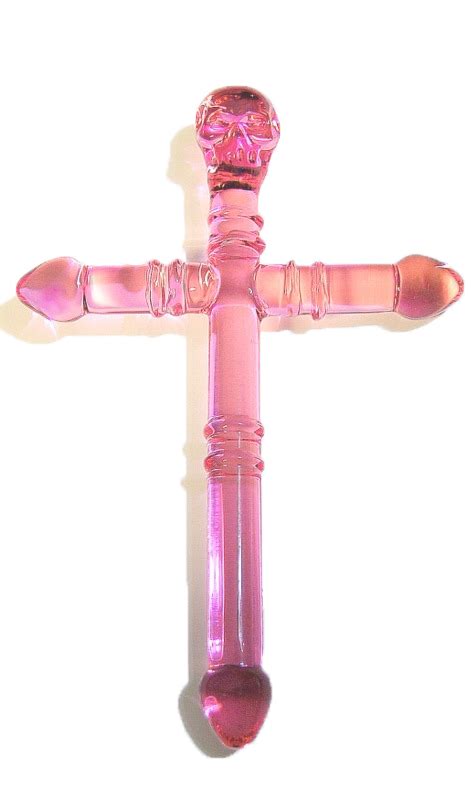Transphat Pink Pyrex Glass Cross Dildo With Alpha Transparency Tumblr Pics