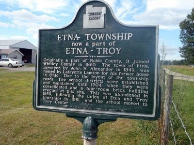 As of the 2010 census it had a population of 1,215.2 it lies at an elevation of 1. Etna Township now a part of Etna - Troy Historical Marker