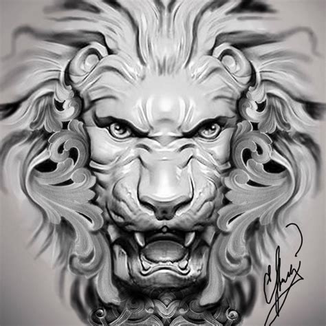 Lion Head Tattoo Design For Body Art
