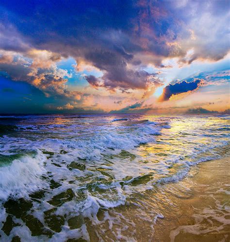 Destin Beach Waves Sunset Beautiful Colorful Heavenly
