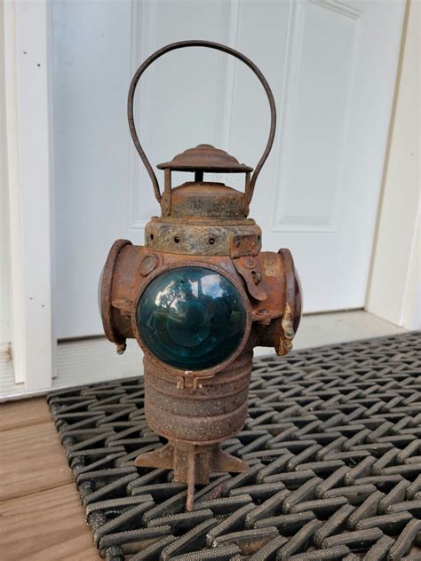 Antique Armspear Railroad 4 Way Switch Stand Signal Lantern Lamp Soo