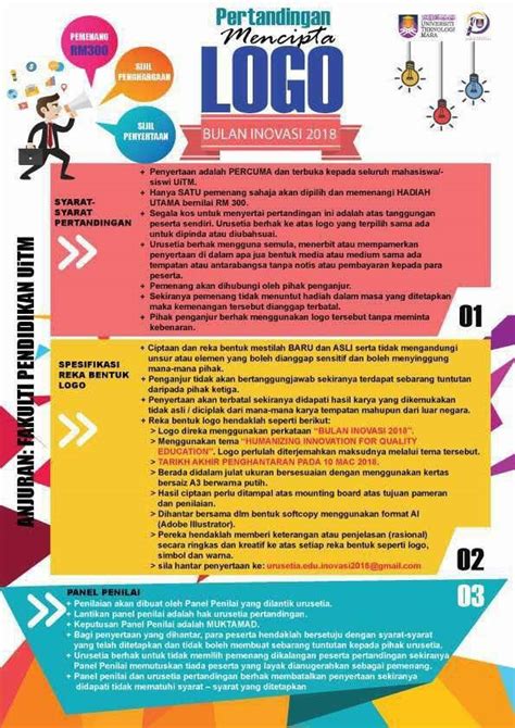 Logo yang dicipta mestilah menggambarkan elemen sukan dan penampilan serta kewibawaan pulau pinang sebagai hos untuk asia pacific master games 2018 secara khususnya dengan cara memberi gambaran grafik yang berkesan. PERTANDINGAN MENCIPTA LOGO SEMPENA BULAN INOVASI UiTM 2018 ...