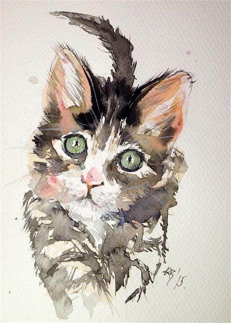 Little Cat Painting By Kovacs Anna Brigitta Pixels