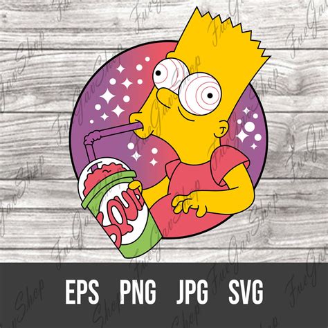 Bart Simpson Vector Digital File Svg Eps Png  Etsy