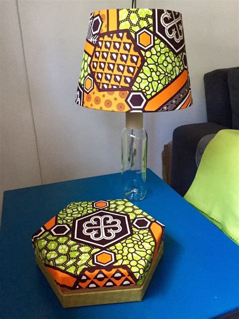 Signpost, jubilantly guted a glass lamp shade candles, and, wax lamp. Lampshade African Wax Print, Ankara print, geometric ...