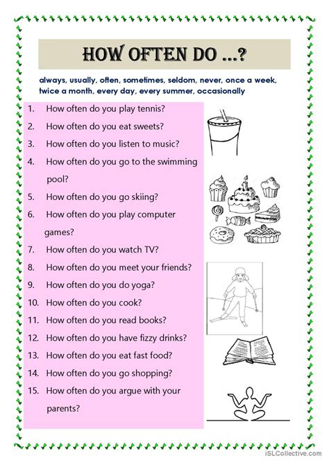 How Often Do You English Esl Worksheets Pdf And Doc