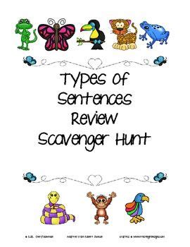 Kinds of Sentences Review Scavenger Hunt | Kinds of sentences, Types of ...