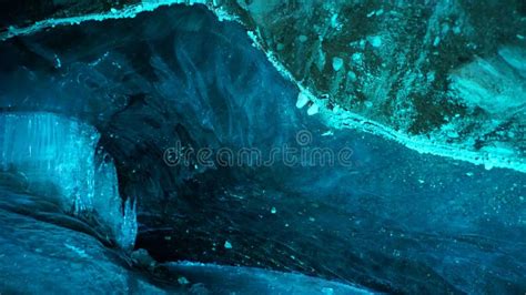 Turquoise Pure Color Of Ice Inside The Ice Cave Stock Photo Image Of