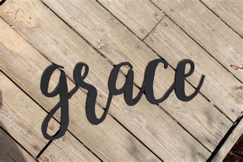 Grace Grace Sign Word Sign Wooden Words Laser Cut Out Fot Etsy
