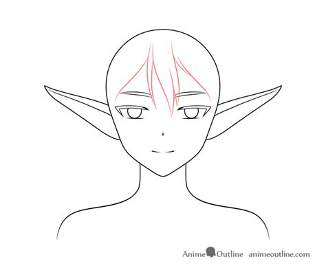How To Draw An Anime Elf Girl Step By Step Animeoutline In 2021