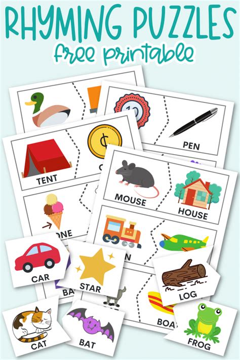 Free Printable Rhyming Picture Cards Templates Printa