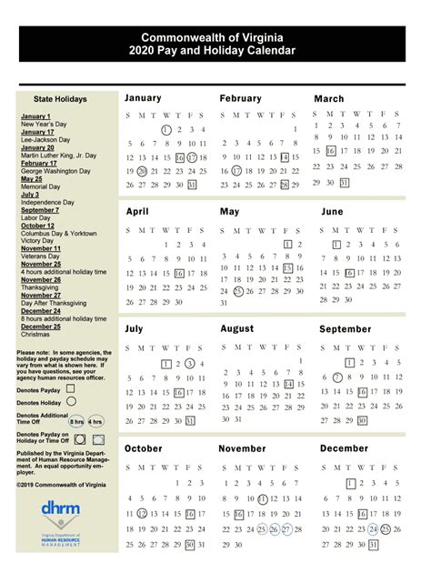 Commonwealth Of Virginia 2024 Pay And Holiday Calendar 2024 Calendar