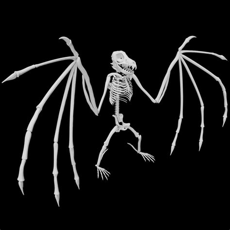 Bat Skeleton 3d Model Rigged And Low Poly Team 3d Yard