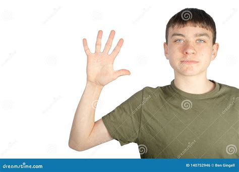American Sign Language Performed On One Hand Stock Photo Image Of