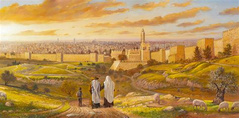 Original Oil Painting Welcome To Jerusalem By Alex Levin