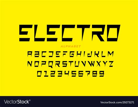 Electric Style Font Royalty Free Vector Image Vectorstock