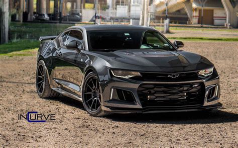 Sleek And Powerful Custom Black Chevy Camaro Zl1 With Incurve Wheels