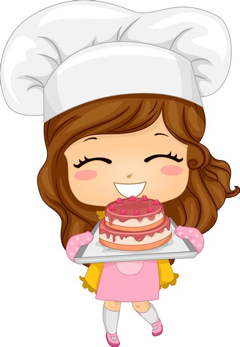 Cartoon Chef Cute Little Girls Cartoon