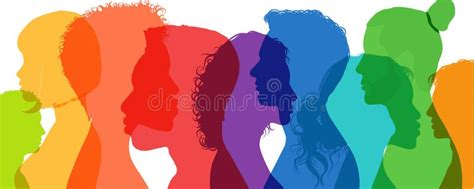 Groupe De Diversité Femmes Et Petite Sportrait Silhouette Profil Du