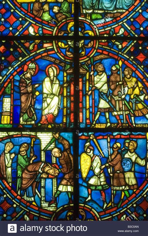Paris France Gothic Art Stained Glass Window On