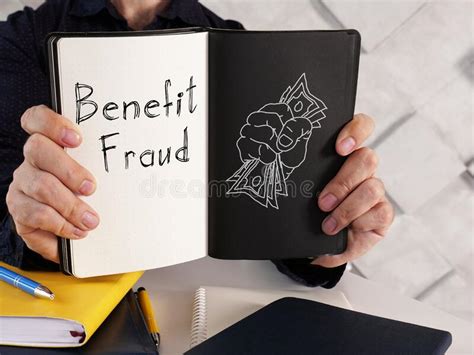 Benefit Fraud Is Shown On The Photo Using The Text Stock Image Image