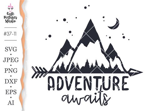 Adventure Awaits Svg Files For Cricut Mountain Svg Explorer Etsy
