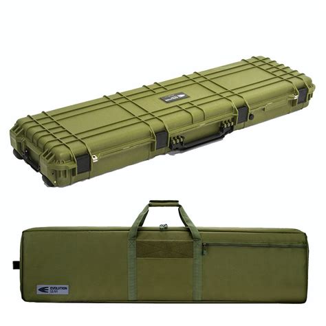 Olive Drab Rifle Hard Gun Case Double Rifle Bag Bundle