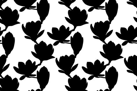 Download Magnolia silhouettes pattern. Magnolia flowers vector ...
