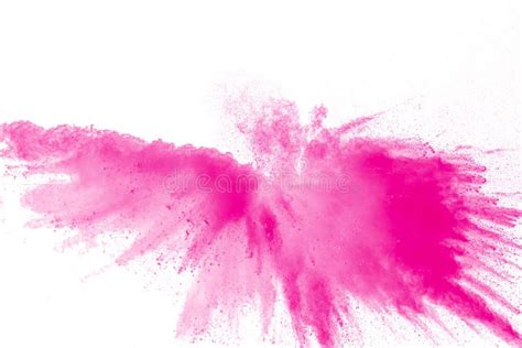 Pink Dust Particles Splashpink Powder Explosion On White Background